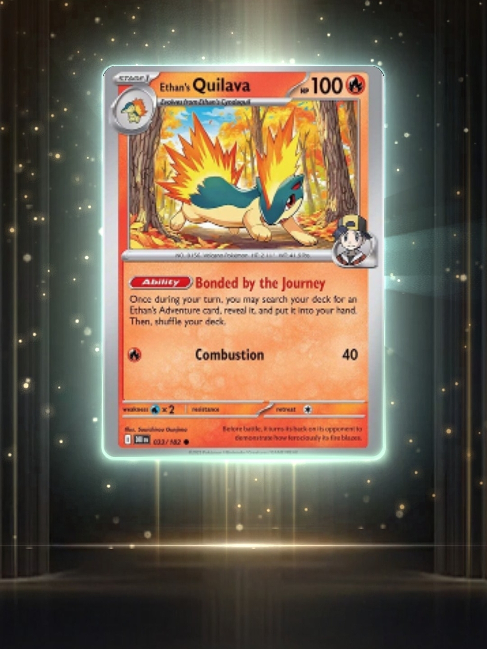 Pokemon Quilava Trading Card - Orange, Red, Yellow, Blue